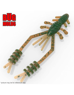 Fishing soft bait mold RingShrimp 1,8 inch model ID C101 from Bugmolds