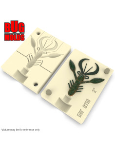 Fishing soft bait mold CrawPack 2 inch model ID C110 from Bugmolds 2