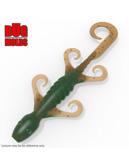 Fishing soft bait mold Lizard 2 inch model ID C118 from Bugmolds