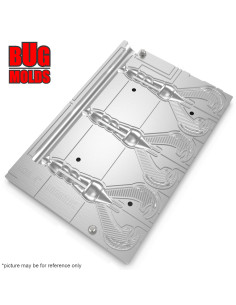 Fishing Soft Bait Multi-cavity Aluminum mold  RageCrawModified 4 inch 3-cav vol. 1,6 fl oz (47,34 cm^3)  ID C128_3a1 from Bugmol 2