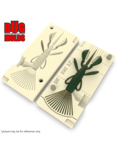 Fishing soft bait mold CustomPineShrimp 2,7 inch model ID C147 from Bugmolds 2