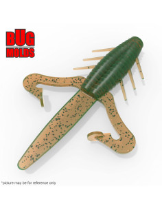 Fishing soft bait mold BiffleBug 3,6 inch model ID C148 from Bugmolds