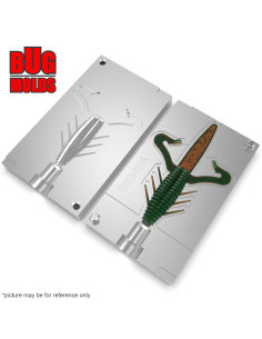 Fishing soft bait mold BiffleBug 3,6 inch model ID C148 from Bugmolds 2