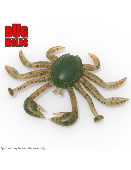 Fishing soft bait mold RockinCrab 1,5 inch model ID C184 from Bugmolds