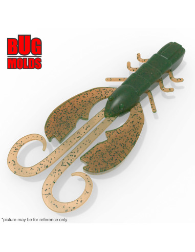 Fishing soft bait mold CrazyLegsChiggerCraw 4,3 inch model ID C313 from Bugmolds