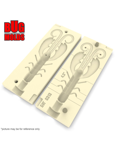 Fishing soft bait mold CrazyLegsChiggerCraw 4,3 inch model ID C313 from Bugmolds