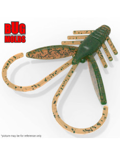 Fishing soft bait mold Nymph 2,5 inch model ID C353 from Bugmolds