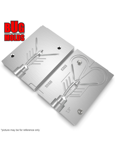Fishing soft bait mold Nymph 2,5 inch model ID C353 from Bugmolds
