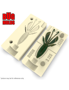 Fishing soft bait mold KinkyBeaver 2,125 inch model ID C356 from Bugmolds 2