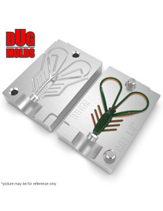 Fishing soft bait mold Nymph 1,2 inch model ID C374 from Bugmolds 2
