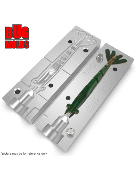 Fishing soft bait mold XMove 3 inch model ID C379 from Bugmolds