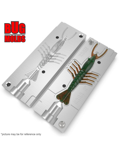 Fishing soft bait mold ScentedShrimpz 3 inch model ID C383 from Bugmolds