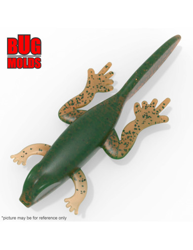 Fishing soft bait mold Lizard 2,8 inch model ID C390 from Bugmolds