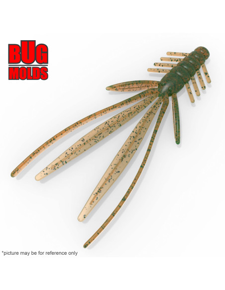 Fishing soft bait mold Nymph 4,1 inch model ID C488 from Bugmolds