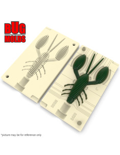 Fishing soft bait mold BellowsCraw 3,4 inch model ID C536 from Bugmolds 2