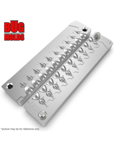 Aluminum CNC Mold Ice Jig Pelkie Ice Jig 0,44-0,88g 10-cav: 0,44-0,44-0,44-0,44-0,44-0,88-0,88-0,88-0,88-0,88g ID IJ412_10ai