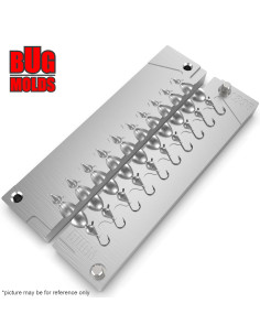 Aluminum CNC Mold Ice Jig Pelkie Ice Jig 0,3-0,6g 10-cav: 0,3-0,3-0,3-0,3-0,3-0,6-0,6-0,6-0,6-0,6g ID IJ896_10ai 2