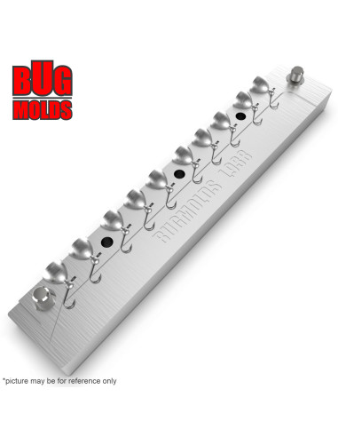 Aluminum CNC Mold Ice Jig Pelkie Ice Ball 0,07-0,1g 10-cav: 0,07-0,07-0,07-0,07-0,09-0,09-0,09-0,09-0,1-0,1g ID IJ938_10ai