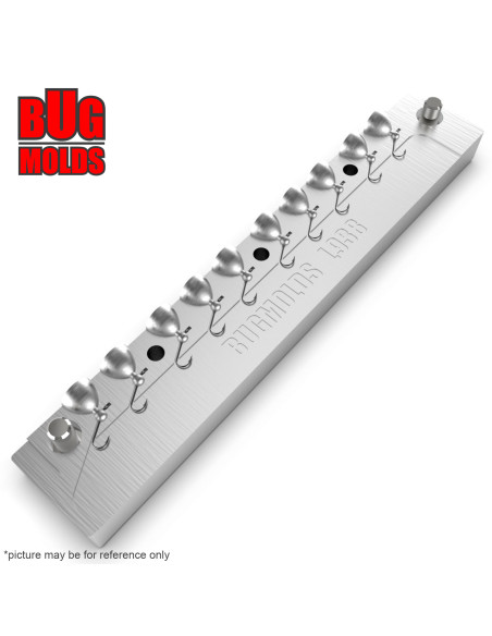 Aluminum CNC Mold Ice Jig Pelkie Ice Ball 0,07-0,1g 10-cav: 0,07-0,07-0,07-0,07-0,09-0,09-0,09-0,09-0,1-0,1g ID IJ938_10ai