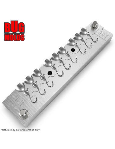 Aluminum CNC Mold Ice Jig Pelkie Ice Jig 0,12-0,44g 9-cav: 0,12-0,12-0,12-0,24-0,24-0,24-0,44-0,44-0,44g ID IJ941_9ai