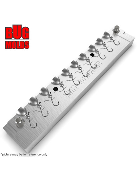 Aluminum CNC Mold Ice Jig Pelkie Ice Ball 0,2-0,23g 10-cav: 0,2-0,2-0,2-0,22-0,22-0,22-0,22-0,23-0,23-0,23g ID IJ964_10ai