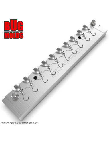 Aluminum CNC Mold Ice Jig Pelkie Ice Ball 0,24-0,26g 10-cav: 0,24-0,24-0,24-0,24-0,25-0,25-0,25-0,25-0,26-0,26g ID IJ965_10ai