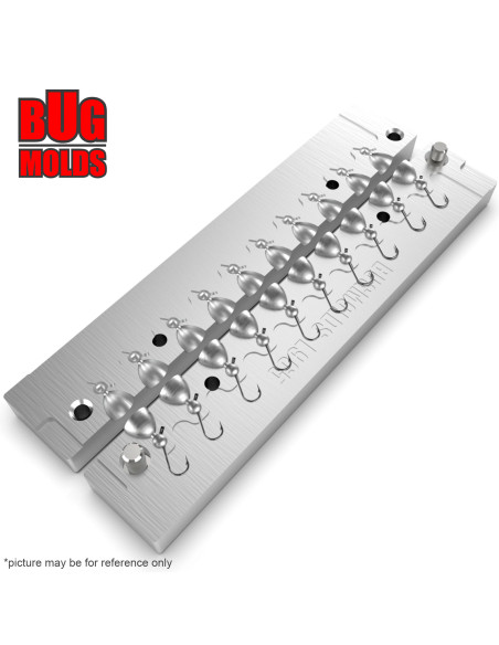 Aluminum CNC Mold Ice Jig Pelkie Ice Ball 0,24-0,26g 10-cav: 0,24-0,24-0,24-0,24-0,25-0,25-0,25-0,25-0,26-0,26g ID IJ965_10ai