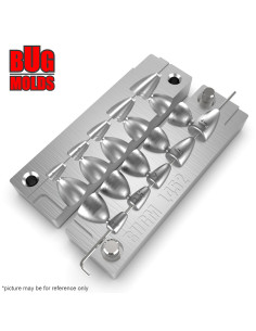 Aluminum CNC Mold Carolina Bullet Texas Carolina Bullet Long Shape 1-6g 5-cav: 1-1,5-2-4-6g ID L452 2