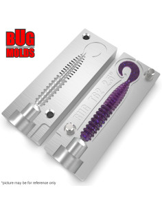 Fishing soft bait mold Grub 3,5 inch model ID T319 from Bugmolds 2