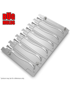 Fishing Soft Bait Multi-cavity Aluminum mold  LongJohn 3 inch 6-cav vol. 1,05 fl oz (31,14 cm^3)  ID V137_6ai from Bugmolds 2