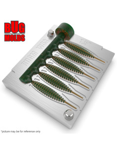 Fishing Soft Bait Multi-cavity Aluminum mold  Tanta 1,6 inch 6-cav vol. 0,24 fl oz (7,24 cm^3)  ID W33_6a1 from Bugmolds