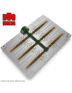 Fishing Soft Bait Multi-cavity Aluminum mold  Hellgrammite 1,8 inch 6-cav vol. 0,2 fl oz (5,95 cm^3)  ID W155_6a1 from Bugmolds