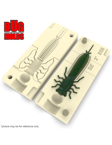 Fishing soft bait mold LarvaFat 3 inch model ID B106 from Bugmolds