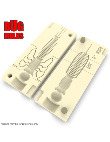 Fishing soft bait mold LarvaFat 3 inch model ID B106 from Bugmolds