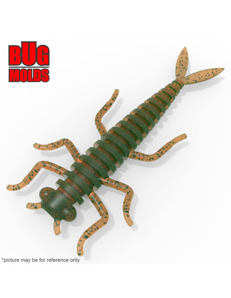 Fishing soft bait mold RiberKazara 1,5 inch model ID B121 from Bugmolds