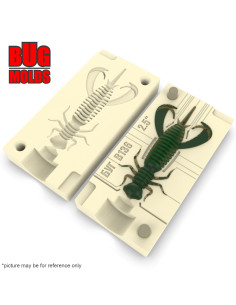 Fishing soft bait mold RageLarva 2,5 inch model ID B136 from Bugmolds 2