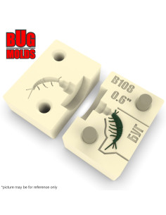 Fishing soft bait mold CaddisflyLarwa 1,2 inch model ID B171 from Bugmolds 2