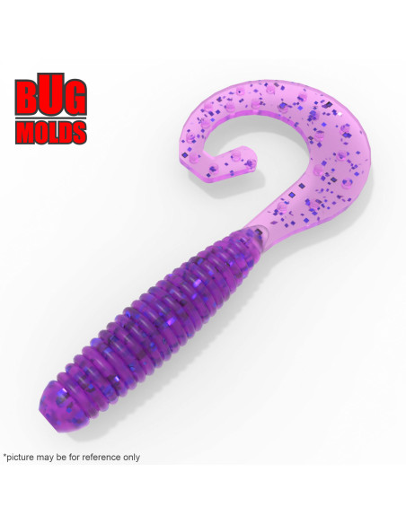 Fishing soft bait mold GtailFAT 2,4 inch model ID T08 from Bugmolds