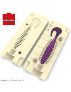 Fishing soft bait mold RingerWorm 2 inch model ID T77 from Bugmolds 2