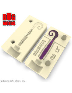 Fishing soft bait mold SaturnWorm 1,8 inch model ID T85 from Bugmolds 2