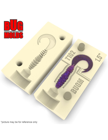 Fishing soft bait mold RockyGrub 1,5 inch model ID T102 from Bugmolds