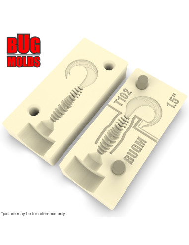 Fishing soft bait mold RockyGrub 1,5 inch model ID T102 from Bugmolds