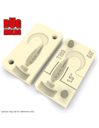 Fishing soft bait mold MicroGrub 1,5 inch model ID T103 from Bugmolds