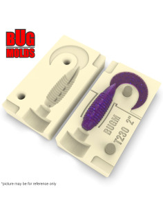 Fishing soft bait mold MicroGrub 2 inch model ID T230 from Bugmolds 2