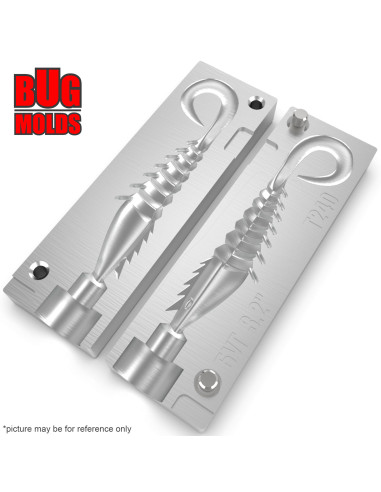 Fishing soft bait mold PrawnWriggler 3,2 inch model ID T240 from Bugmolds