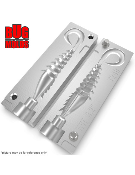 Fishing soft bait mold PrawnWriggler 3,2 inch model ID T240 from Bugmolds