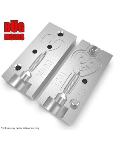 Fishing soft bait mold DoubleTailGrubs 1,5 inch model ID T241 from Bugmolds