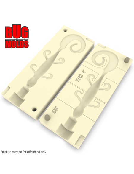 Fishing soft bait mold MudDog 4 inch model ID T243 from Bugmolds