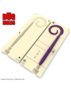 Fishing soft bait mold ShakeyTail 6 inch model ID T281 from Bugmolds 2