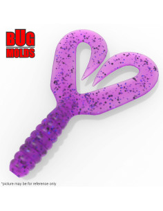 Fishing soft bait mold DoubleTailGrub 2 inch model ID T301 from Bugmolds